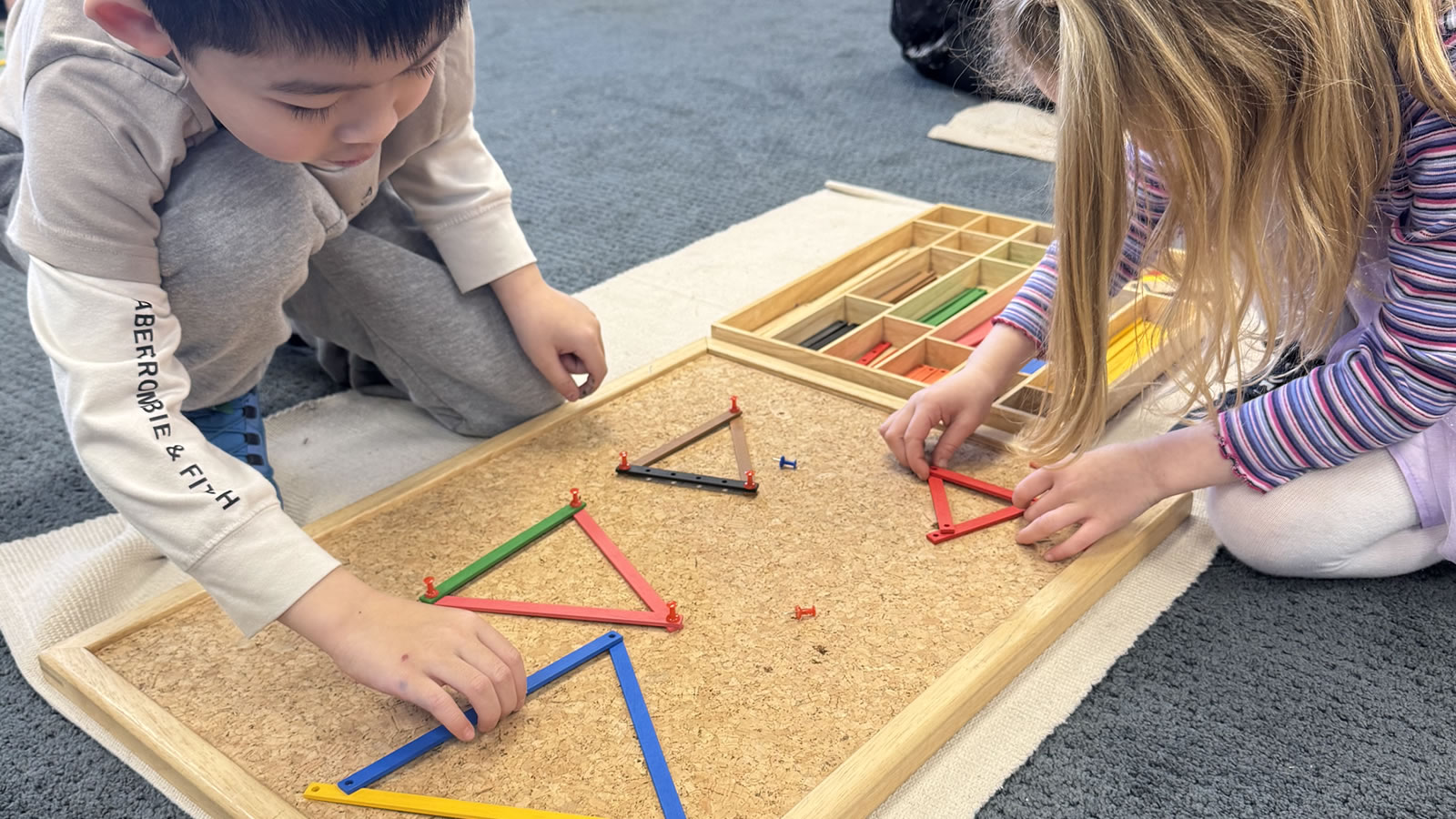 Montessori classroom materials at West End Montessori